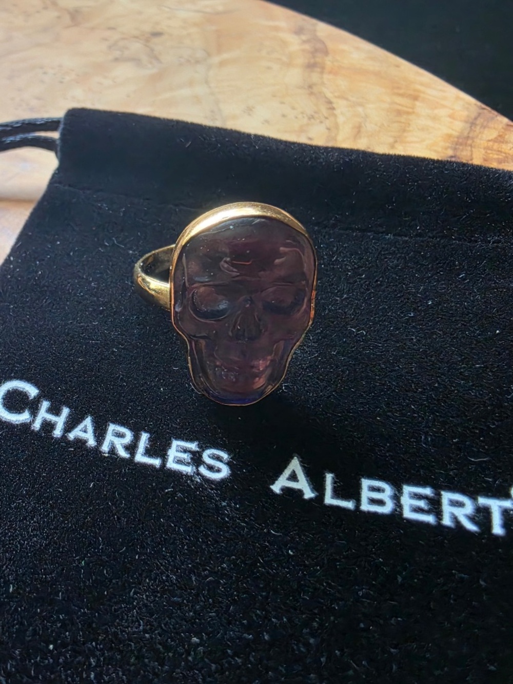Alchemia Amethyst Skull Ring
